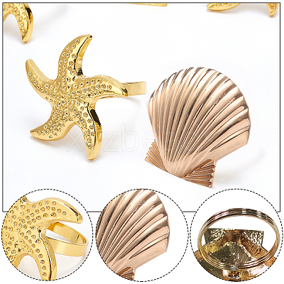 6 Pcs 2 Styles Alloy Napkin Rings AJEW-GF0002-73G-1