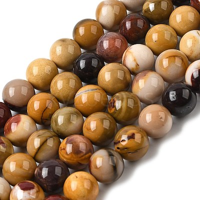 Round Natural Mookaite Gemstone Bead Strands G-J333-06-12mm-1