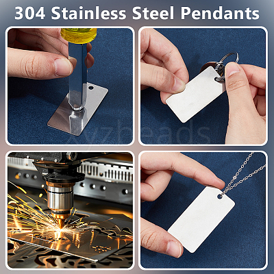 30Pcs 304 Stainless Steel Big Pendants STAS-OC0001-32-1