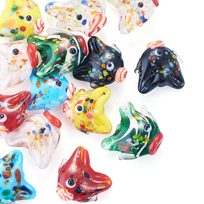 14Pcs 7 Colors Handmade Lampwork Beads LAMP-TA0002-43-1