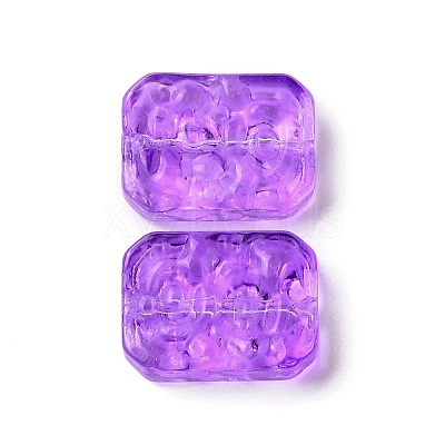 Transparent Spray Painted Glass Beads X-GLAA-I050-08F-1