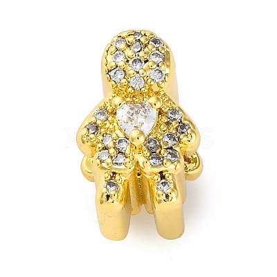 Rack Plating Brass Micro Pave Cubic Zirconia European Beads KK-Z081-07-1