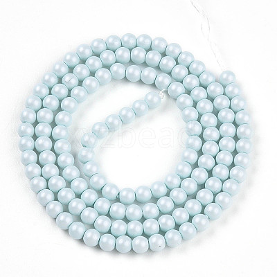 Baking Paint Pearlized Glass Pearl Bead Strands HY-N002-3mm-B01-1