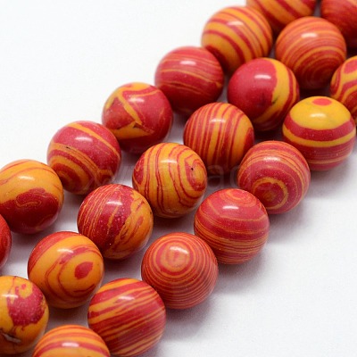 Synthetic Malachite Beads Strands G-I199-32-8mm-1