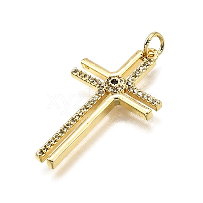 Brass Micro Pave Cubic Zirconia Pendants KK-Z100-26G-1