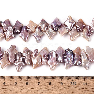 Natural Baroque Keshi Pearl Beads Strands PEAR-S022-02A-1