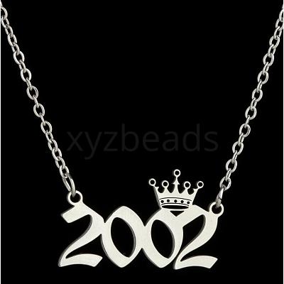 Crown Birth Year 201 Stainless Steel Pendant Necklaces for Women FS-WG4E8F2-63-1