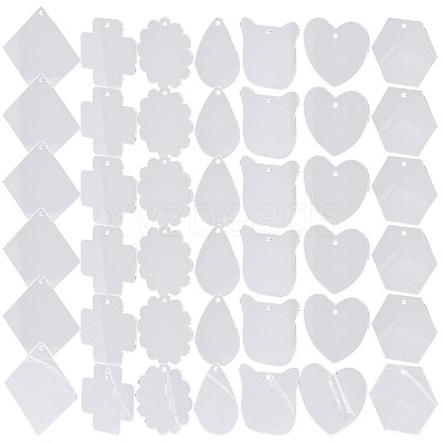 40Pcs Transparent Acrylic Disc Big Pendants ZXFQ-FS0001-01-1
