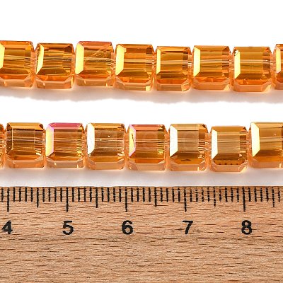 Electroplate Glass Beads Strands EGLA-H108-01A-AB10-1