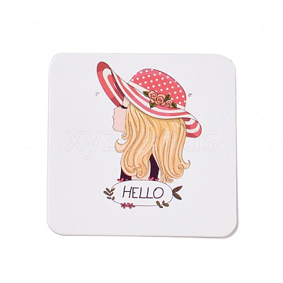 Square Paper Earring Display Cards CDIS-C004-02E-1