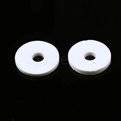 Flat Round Handmade Polymer Clay Beads CLAY-R067-12mm-17-1
