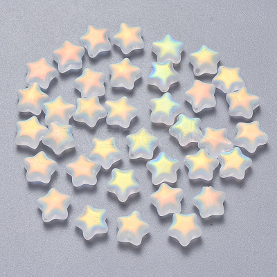 Spray Painted Glass Beads GLAA-R211-04-C01-1
