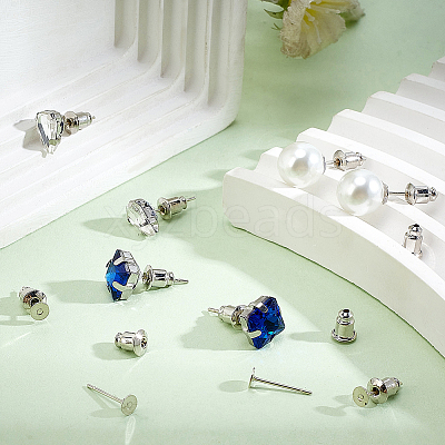 100Pcs Brass Stud Earring Findings KK-BC0013-23-1