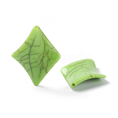 Crackle Opaque Acrylic Beads OACR-C006-47-1
