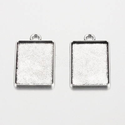 Rectangle Tibetan Style Alloy Pendant Cabochon Settings PALLOY-K109-29AS-RS-1
