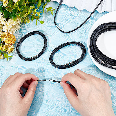 Braided Waxed Polyester Round Cords FIND-WH0136-59B-01-1