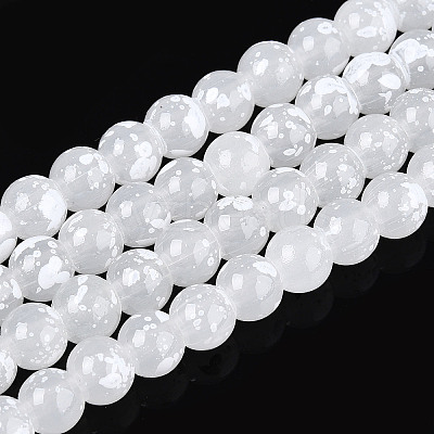 Baking Paint Glass Beads Strands DGLA-N015-6mm-01-1
