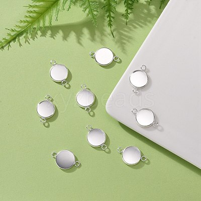 201 Stainless Steel Cabochon Connector Settings X-STAS-F191-15S-D-1
