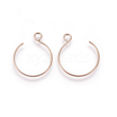 Ion Plating(IP) 304 Stainless Steel Earring Hooks STAS-O119-10RG-A-1