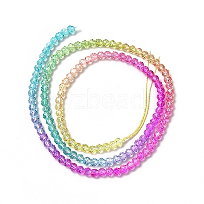 Transparent Gradient Color Glass Beads Strands GLAA-H021-01B-16-1