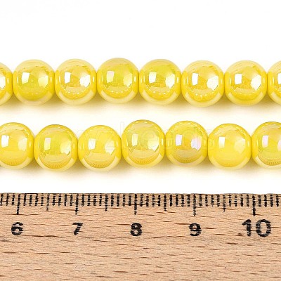 Electroplate Opaque Glass Beads Strands GLAA-T032-P8mm-AB16-1