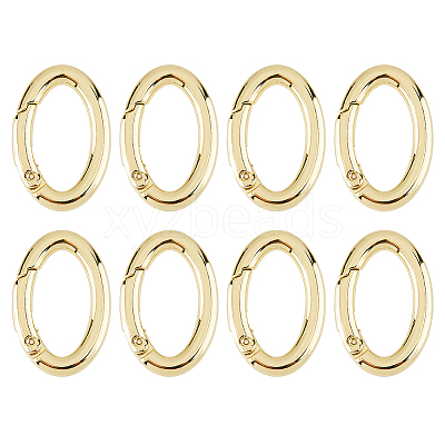 8Pcs Rack Plating Brass Springs Gate Rings KK-DC0004-77-1