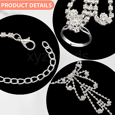2Pcs Crystal Rhinestone Tennis Ring Bracelet BJEW-CN0001-17C-1