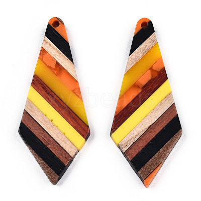 Transparent Resin & Walnut Wood Big Pendants RESI-TAC0017-48-B01-1