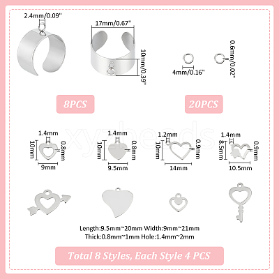DIY Charm Cuff Ring Making Kit STAS-UN0051-39-1