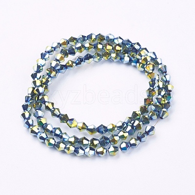 Electroplate Glass Beads Strands X-EGLA-S057-3-1
