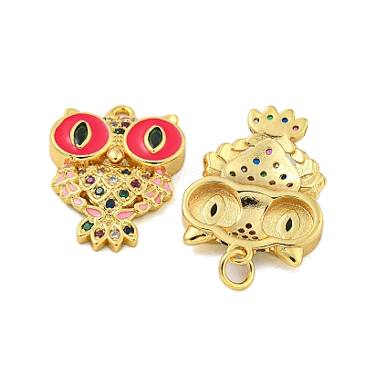 Brass Micro Pave Clear Cubic Zirconia Pendants KK-R159-25G-1