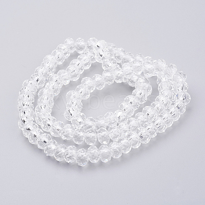 Faceted Imitation Crystal Glass Rondelle Beads X-GLAA-D030-1-1