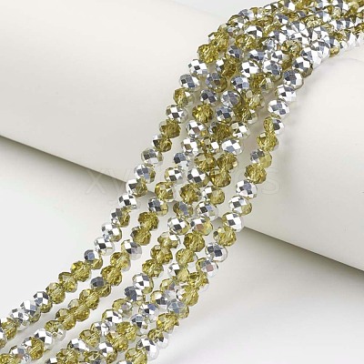 Electroplate Transparent Glass Beads Strands EGLA-A034-T10mm-M04-1