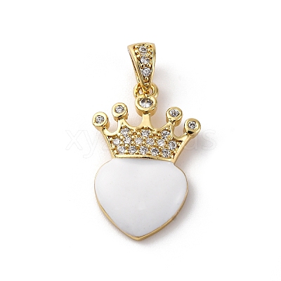 Brass Cubic Zirconia Pendants ZIRC-H122-01G-1
