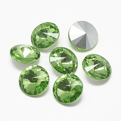 Pointed Back Glass Rhinestone Cabochons RGLA-T086-8mm-19-1