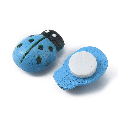 Spray Painted Wood Cabochons WOOD-WH0024-119B-1