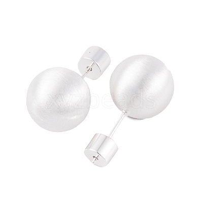 Round Ball Drawbench Brass Ear False Plugs for Women LS-EJEW-G391-24C-S-1