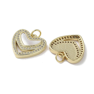 Brass Micro Pave Cubic Zirconia Pendants KK-G485-34D-G-1