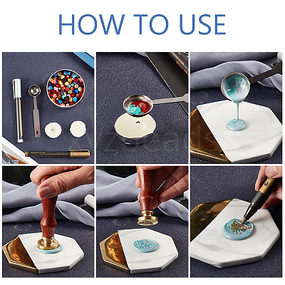 Wooden Handle Wax Sealing Stamp Melting Stainless Steel Spoon TOOL-WH0018-56LG-1