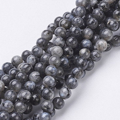 Natural Larvikite Beads Strands X-GSR6mmC128-1