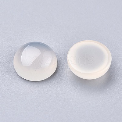 Natural White Agate Cabochons G-P393-R62-12MM-1