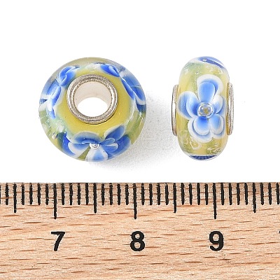 Lampwork & Brass Core European Beads LAMP-P019-01P-11-1