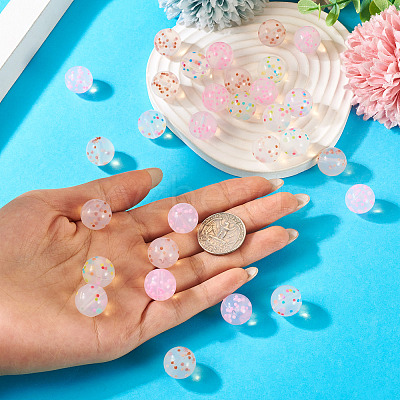 30Pcs 3 Colors Transparent Silicone Focal Beads SIL-TA0002-83-1