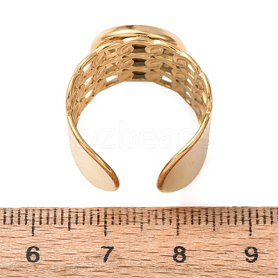 304 Stainless Steel Cable Chain Cuff Ring Components SA-CBA94B1-01G-03-1