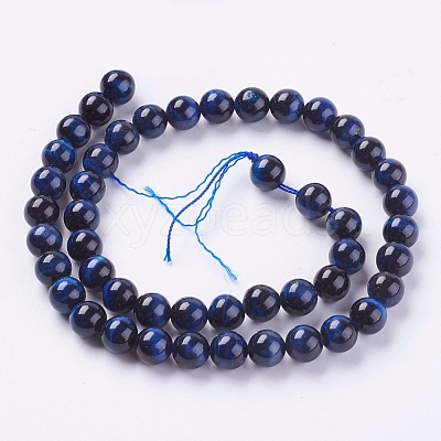 Natural Tiger Eye Beads Strands X-G-G544-8mm-04-1