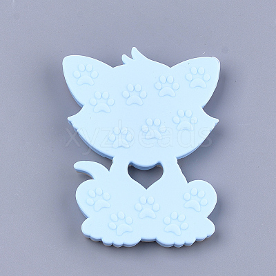 Food Grade Eco-Friendly Silicone Kitten Cabochons SIL-T052-08D-1