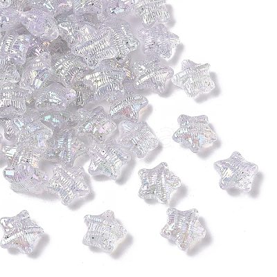 UV Plating Transparent Acrylic Beads OACR-G051-01E-1