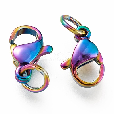 Ion Plating(IP) 304 Stainless Steel Lobster Claw Clasps STAS-G240-01B-C-1