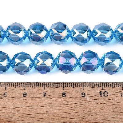 Electroplate Transparent Glass Beads Strands EGLA-ZX001-01A-06-1