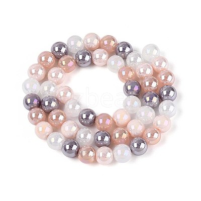 Electroplate Glass Beads Strands EGLA-N019-8mm-01-1